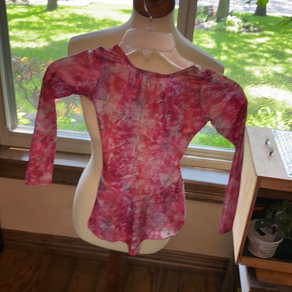 Pink silver skating dress